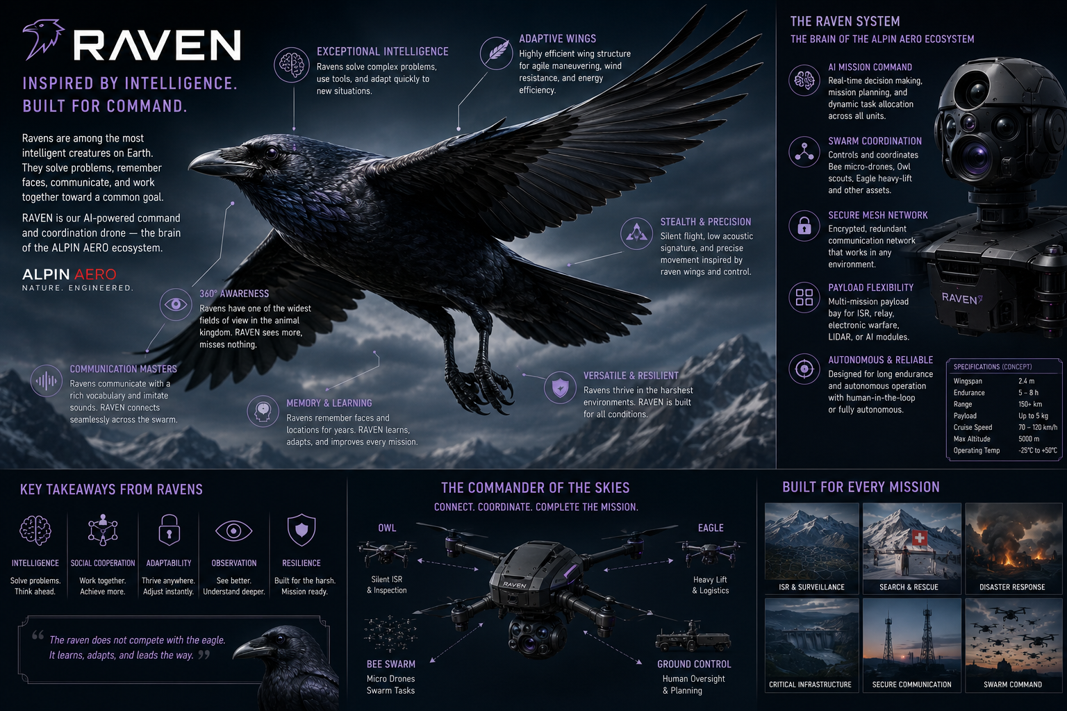Inspiration: Raven — black edition, the brain of the Alpin Aero ecosystem